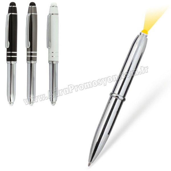 AKL24190 Promosyon Işıklı Kalem - Dokunmatik & Tükenmez & Metal