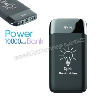 Baskılı Powerbank 10000 mAh - Işıklı Baskı - Dijital Göstergeli - 2 Çıkışlı APB3822