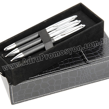 Promosyon Deri Kutulu Kalem Seti Tükenmez Roller Dolma GKS2305 Promosyon Deri Kutulu Kalem Seti Tükenmez Roller Dolma GKS2305