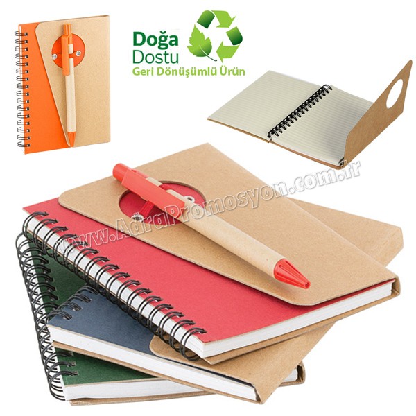 Promosyon Geri Dönüşümlü Spiralli Bloknot AGD8504 Promosyon Geri Dönüşümlü Spiralli Bloknot AGD8504