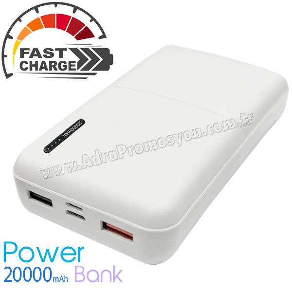 Hızlı Şarj Baskılı Taşınabilir Şarj Cihazı 20000 mAh - 2 Çıkışlı APB3801