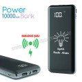 Kablosuz PowerBank 10000 mAh - Işıklı Baskı - Dijital Ekranlı APB3834