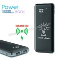 APB3834 Promosyon Kablosuz PowerBank 10000 mAh - Işıklı Baskı - Dijital Ekranlı