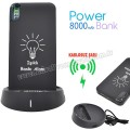 Kablosuz PowerBank 8000 mAh - Işıklı Baskı - 2 Çıkışlı APB3833