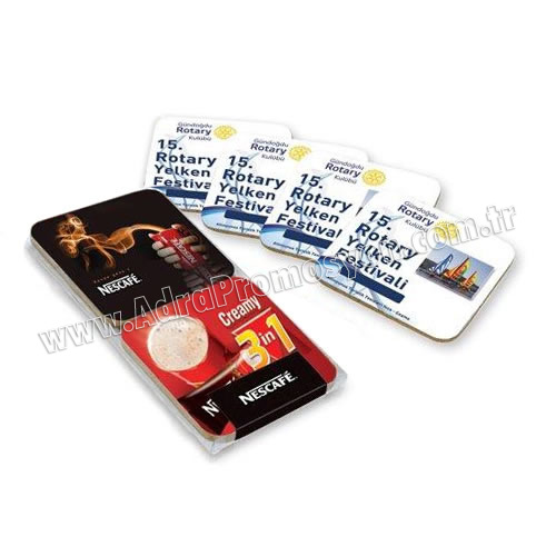 Promosyon Mantar Bardak Altlığı - Kare 4'lü Takım AMG13105-4 Promosyon Mantar Bardak Altlığı - Kare 4'lü Takım AMG13105-4