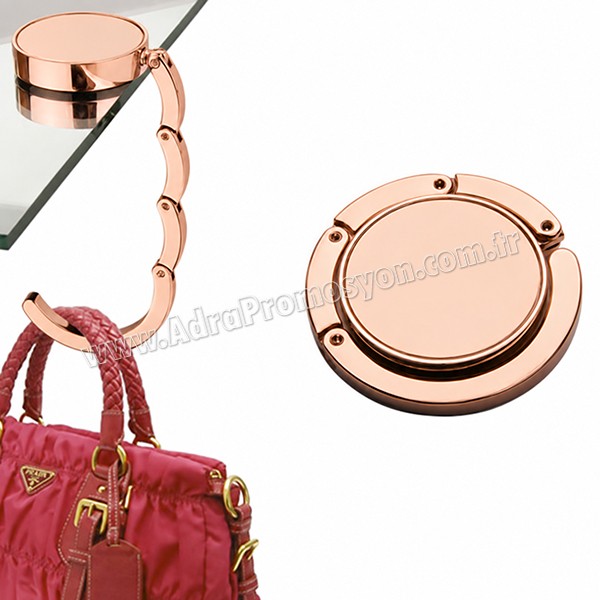 Promosyon Masa Çanta Askısı Katlanabilir - Rose Gold AMG13155 Promosyon Masa Çanta Askısı Katlanabilir - Rose Gold AMG13155