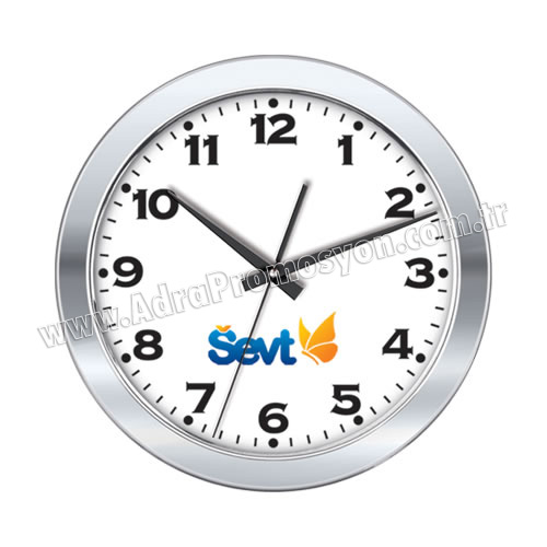 Promosyon Metal Duvar Saati 30 Cm Krom AS20101-30 Promosyon Metal Duvar Saati 30 Cm Krom AS20101-30