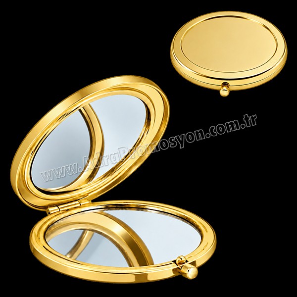 Promosyon Metal Makyaj Aynası Büyüteçli - Gold AAM10170 Promosyon Metal Makyaj Aynası Büyüteçli - Gold AAM10170
