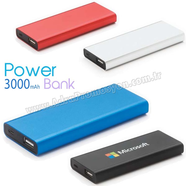 Metal Taşınabilir Şarj Cihazı 3000 mAh APB3755