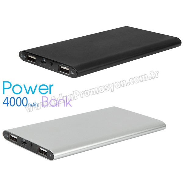 Promosyon Metal PowerBank 4000 mAh - 2 Çıkışlı APB3797