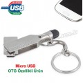 AFB3312-16 Promosyon OTG Flash Bellek 16 GB - Dokunmatik Uç ve Anahtarlık - Metal