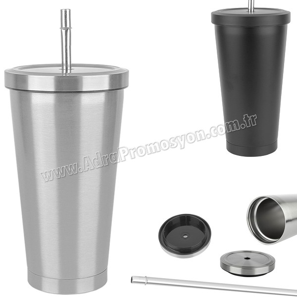 Promosyon Pipetli Termos Bardak - Kupa - Mug 500 mL - Metal ATM21133 Promosyon Pipetli Termos Bardak - Kupa - Mug 500 mL - Metal ATM21133