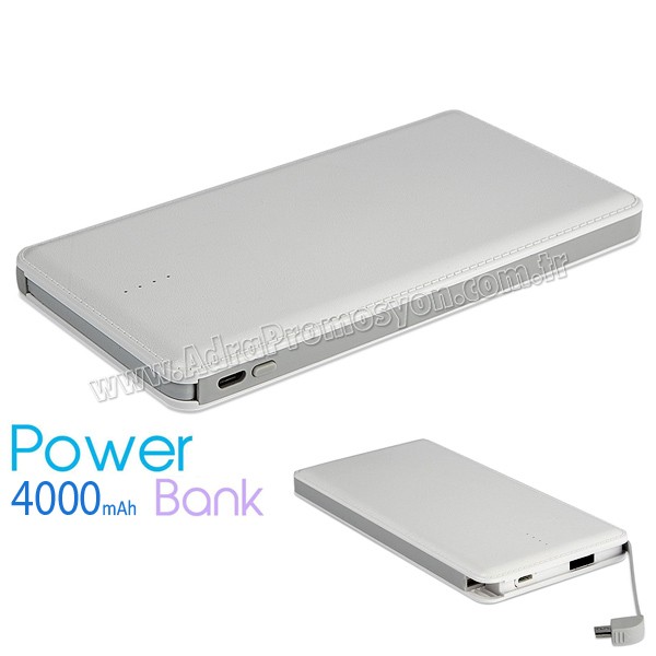 Promosyon Powerbank 4000 mAh - Kendinden Kablolu APB3791