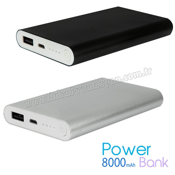 Metal Baskılı Powerbank 8000 mAh APB3787